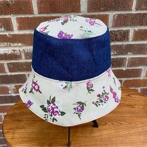 Upcycled Bucket hat NWOT reversible colorful handmade materials two hats in one